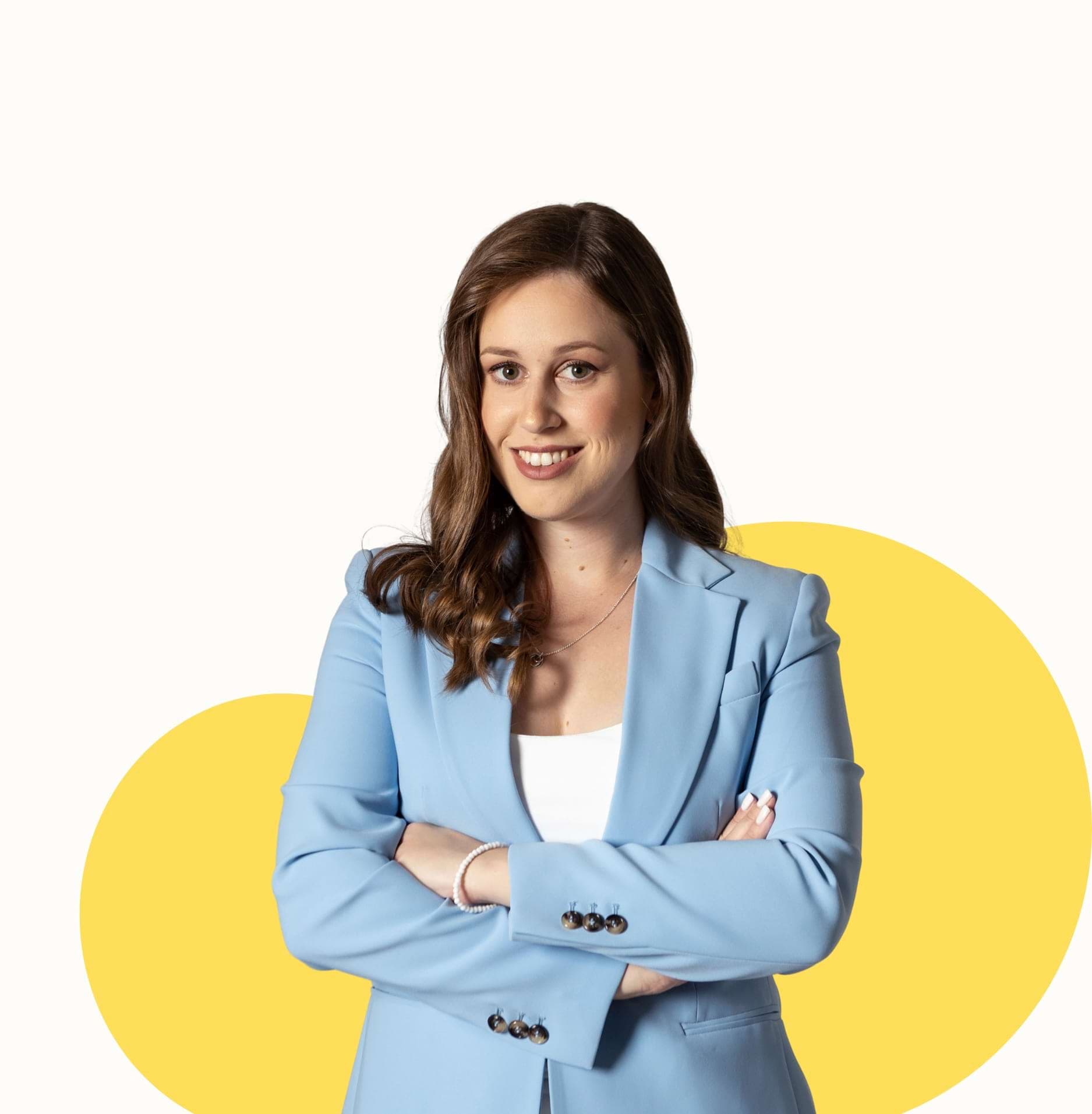 Teacher Andrea on hero section