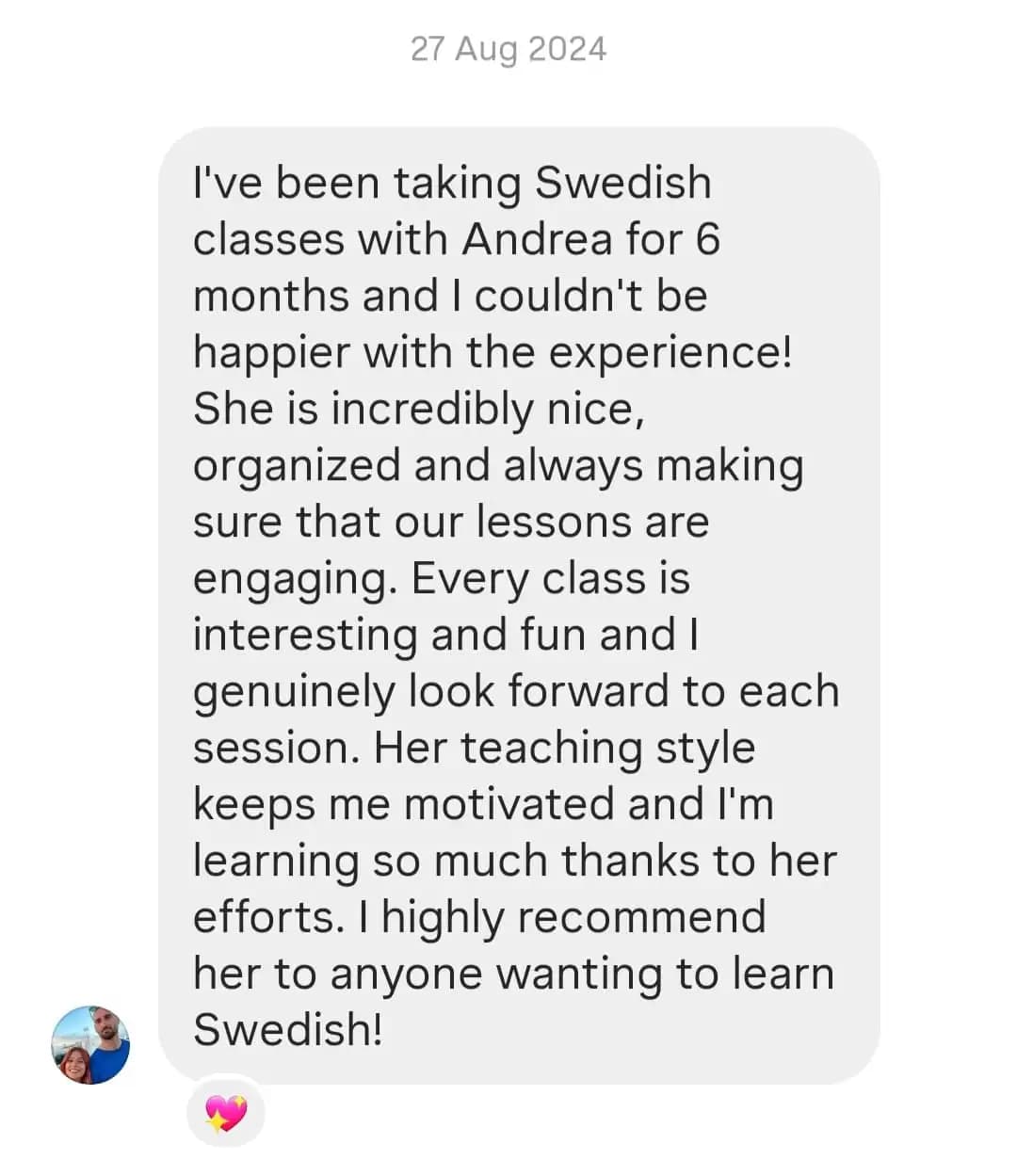Testimonial from student Tijana
